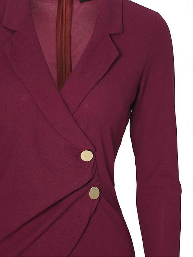 Women's Casual Dress Mini Dress Patchwork Buttons Casual