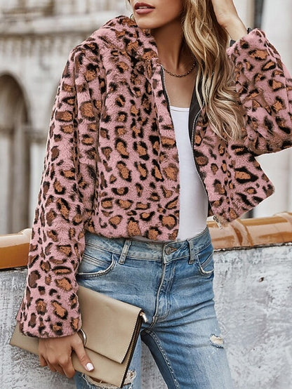 Faux Comfortable Fur Coat Jacket Hoodie Women's Warm