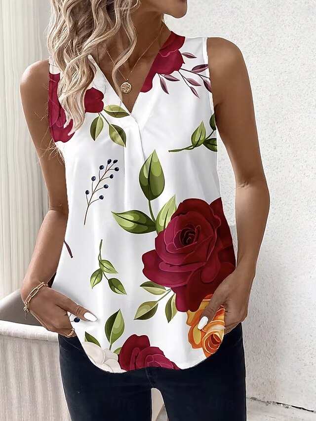 Women's Tank Top Floral Graphic Elegant Vintage Tropical