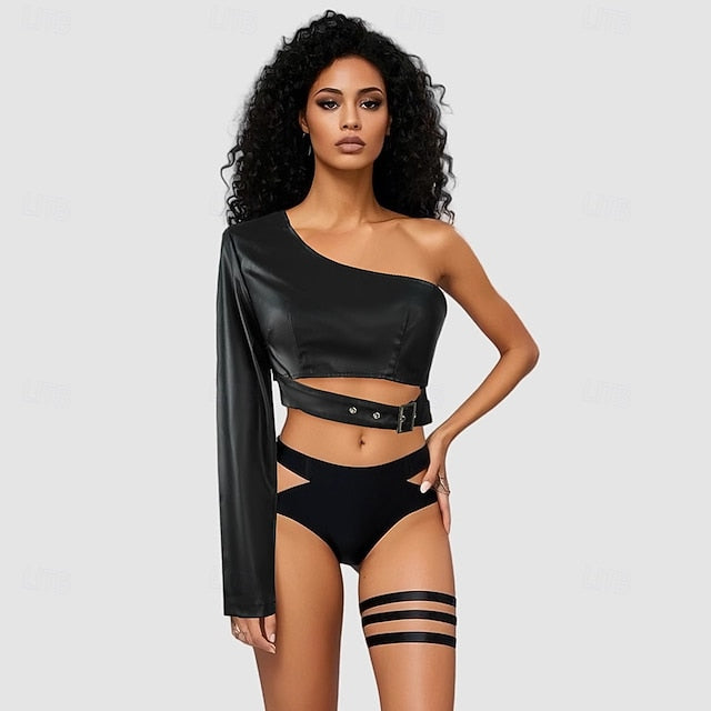 Punk & Gothic Jacket PU Leather Harness Fancy Dress