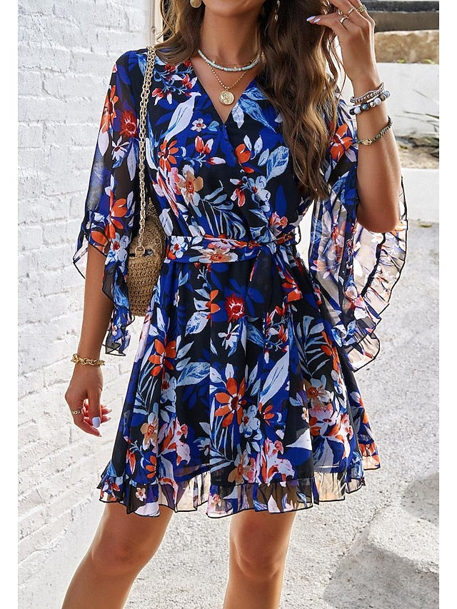 Women's Casual Dress Sheath Dress Sundress Rose 3D Print