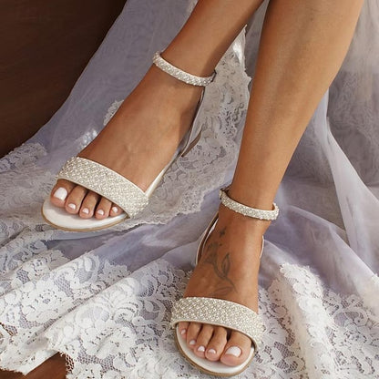 Elegant Rhinestone - Sandals Women's Bridal Wedding Ivory
