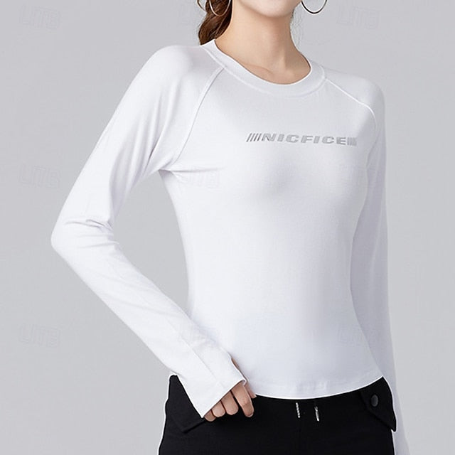 Women's Running T-Shirt Gym Shirt Sports Top Long Sleeve