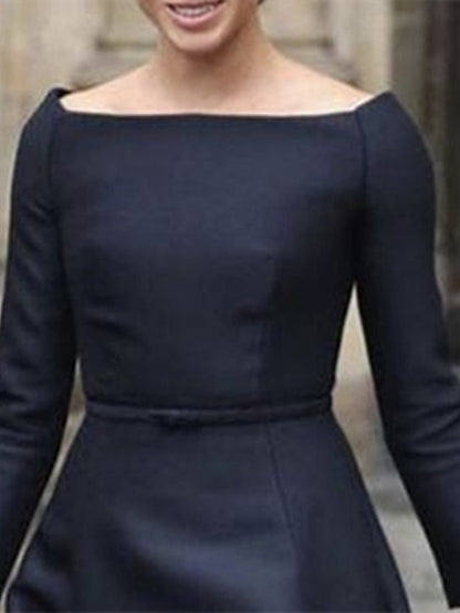 Neck Tea Mother A-Line Dress Elegant Jewel the of Bride Simple