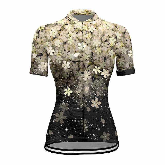 Women's Cycling Jersey Floral Botanical Short Sleeve Bike