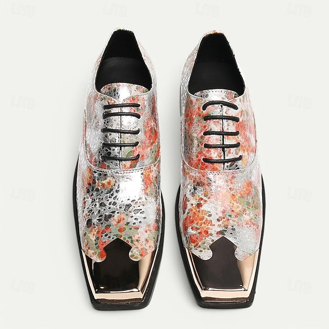 Printed – Shoes Oxford Men's Floral Patent Leather