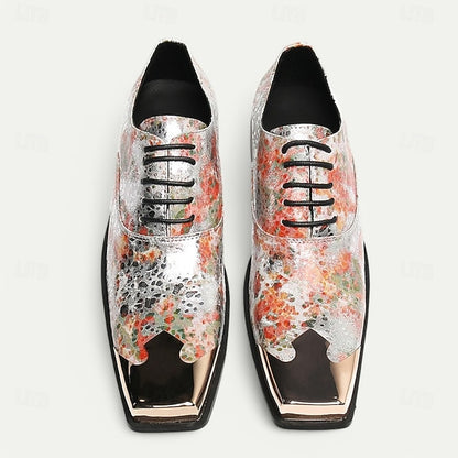 Printed – Shoes Oxford Men's Floral Patent Leather