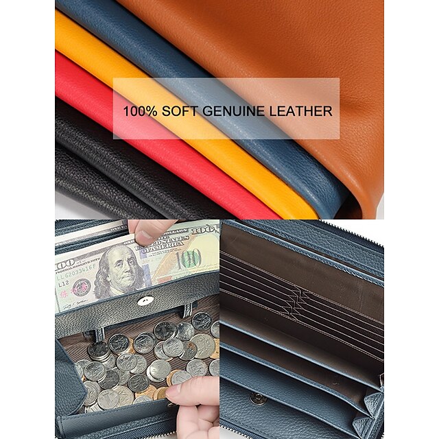 Cowhide Wallet Card Credit Leather Women's Holder