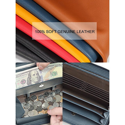 Cowhide Wallet Card Credit Leather Women's Holder