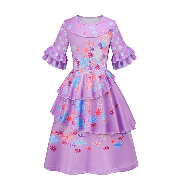 Flower Fairytale Isabela Princess Dress Madrigal Encanto Girl