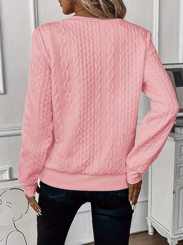 Women's Sweatshirt Solid Color Elegant Daily Casual Long