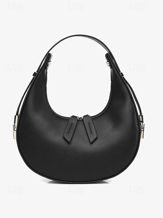 Sleek Crescent Silver Hobo Hardware Ivory Bag - Elegant with