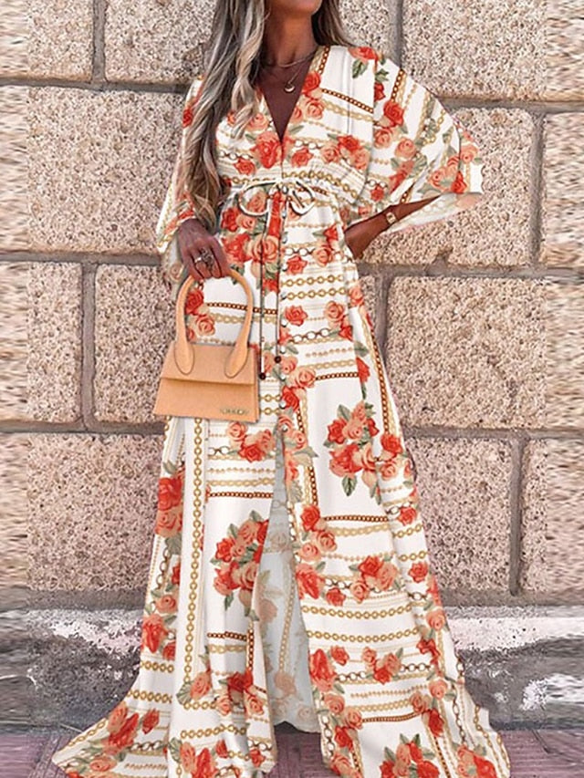 Women's Maxi Dress Wrap Dress Sundress A Line Dress Fit And