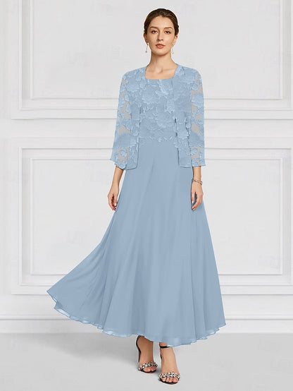 Lace of SkyBurnt Two Mother Bride A-Line Floral the Piece Out