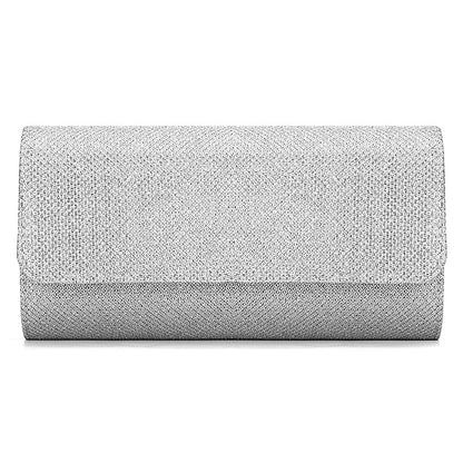 Glitter Women's Clutch – Elegant Silver Evening Purse