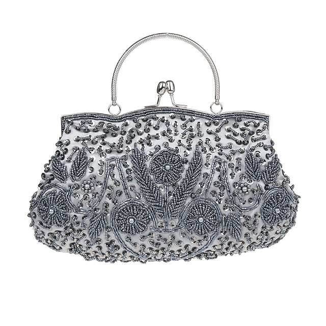 Beaded Evening White Clutch – Purse Vintage Women's