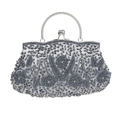 Beaded Evening White Clutch – Purse Vintage Women's