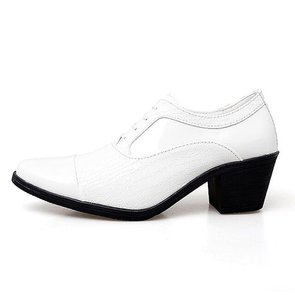 Leather Patent Faux Men's Black Crocodile Oxford Pattern