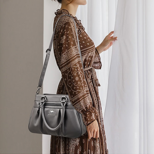 PU Women's Leather Daily Handbag Holiday Boston Bag Zipper