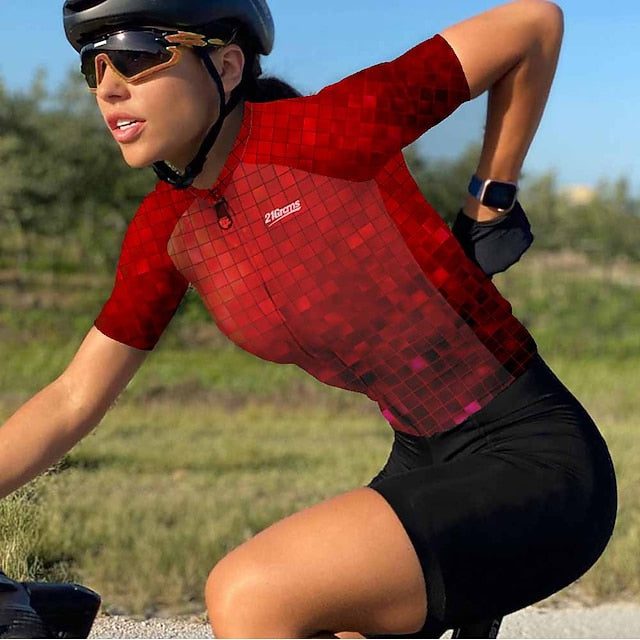 Women's Cycling Jersey Geometric Short Sleeve Bike Jersey