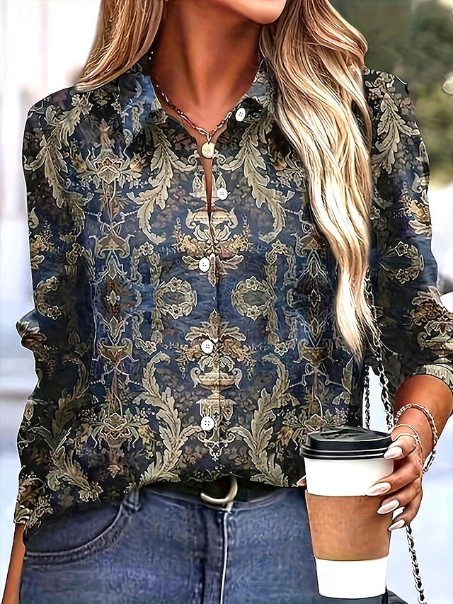 Women's Shirt Dressy Tops Formal Work Shirt Graphic Paisley