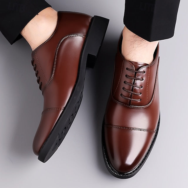 Shoes Cap-Toe – Oxford Design Classic Men's Brown