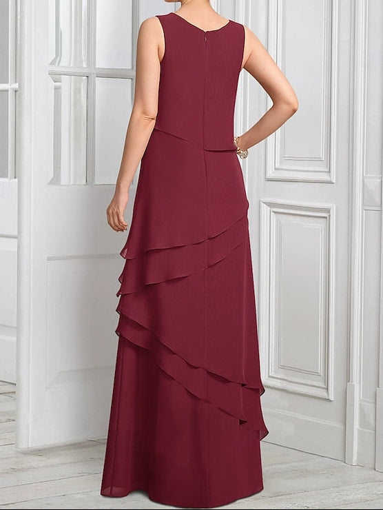 Formal Piece A-Line Elegant Two Bride Suit the of Mother Dress