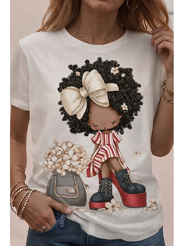 Women's T Shirt Print Graphic Animal Vintage Stylish