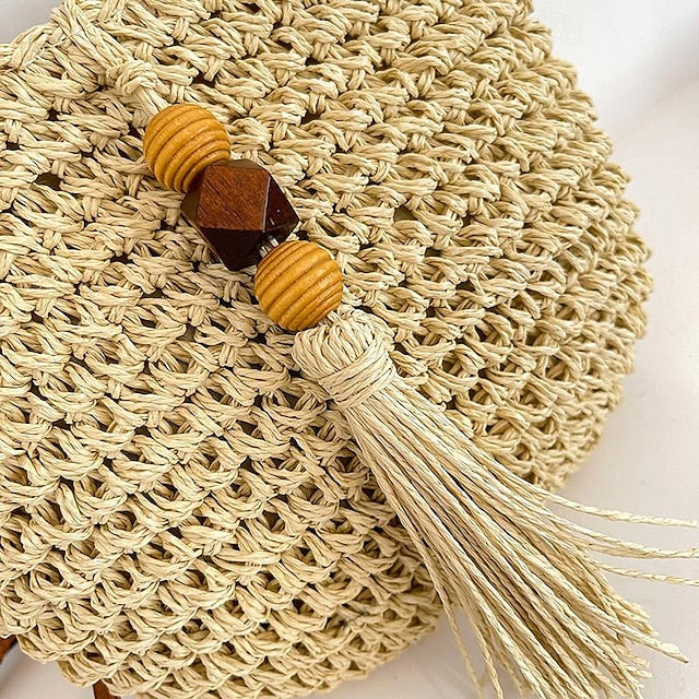 Tassel Women's Bag Woven Boho Handbag – Straw Crossbody