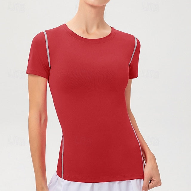Women's Sweatshirt Tee / T-shirt Yoga Top Crew Neck Quick