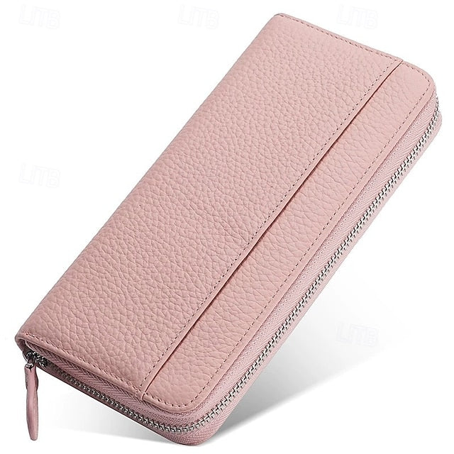 Cowhide Wallet Card Credit Leather Women's Holder