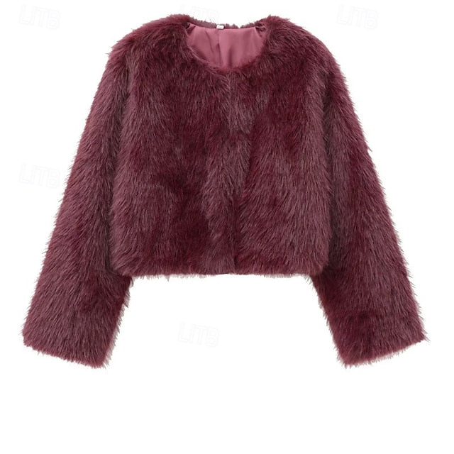 Women's Warm Faux Coat Comfortable Fur Leathers Furs
