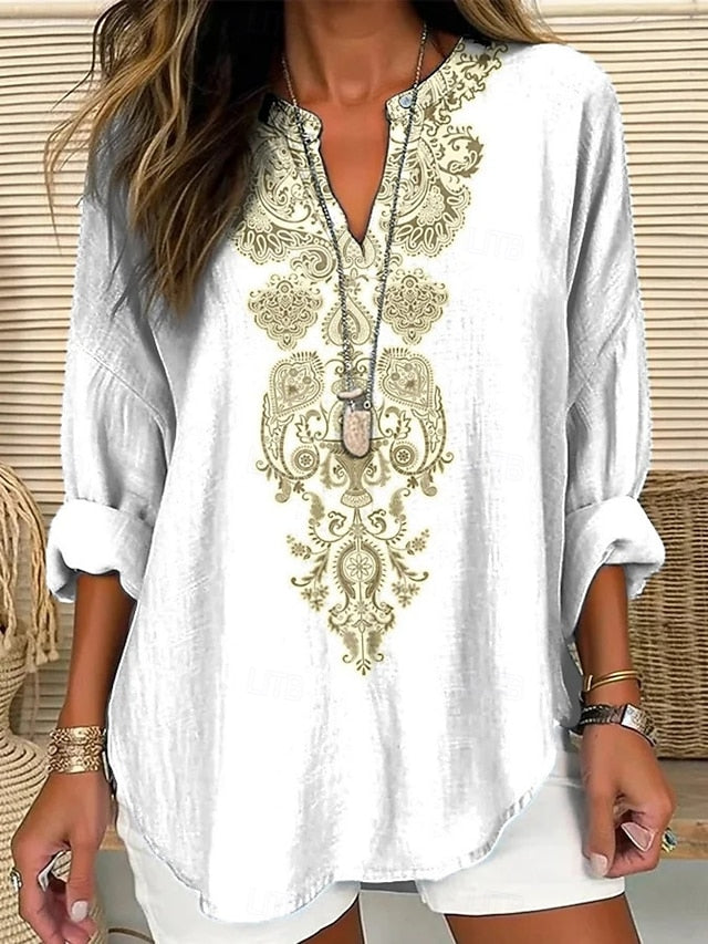 Women's Shirt Buttons Print Floral Vintage Daily Casual