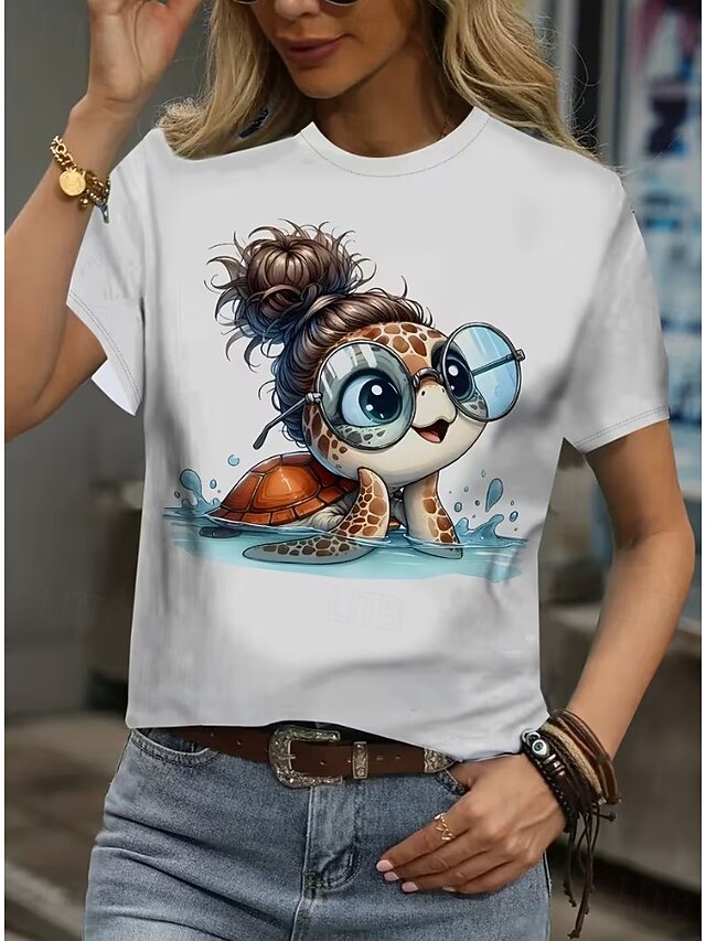 Women's T Shirt Print Graphic Animal Ocean Stylish Classic