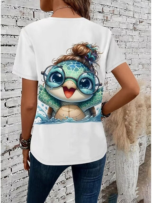 Women's T Shirt Print Graphic Animal Ocean Stylish Classic