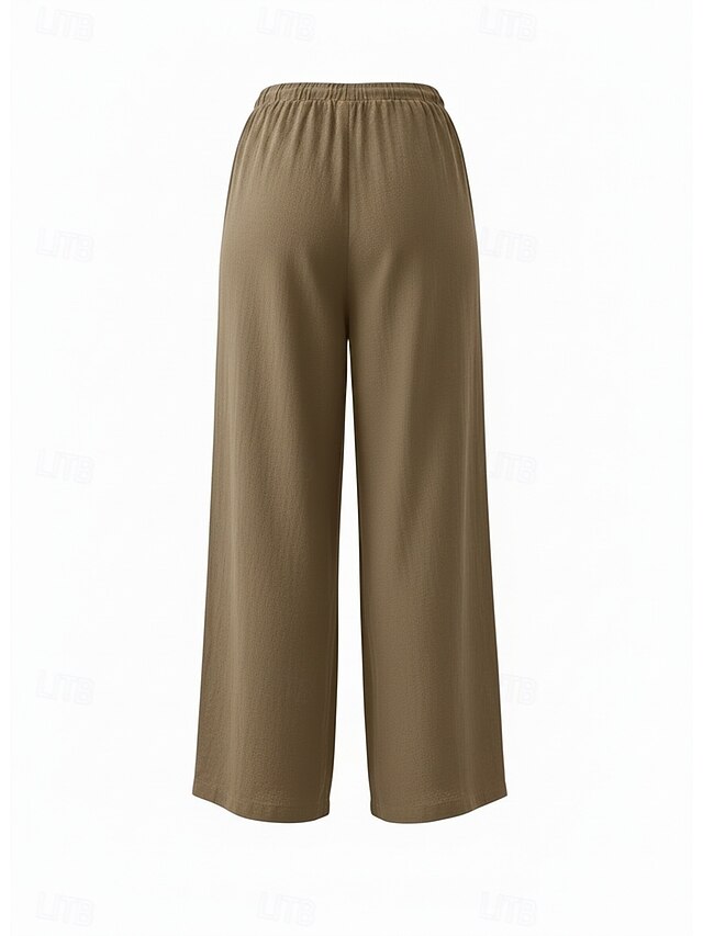 70% Linen Women's Linen Pants Culottes Wide Leg Wide Leg