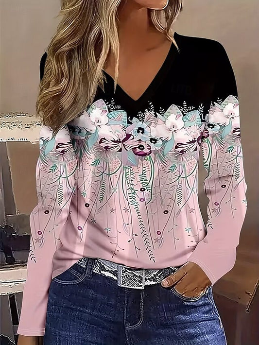 Women's T Shirt Print Floral Graphic Plants Vintage Fashion