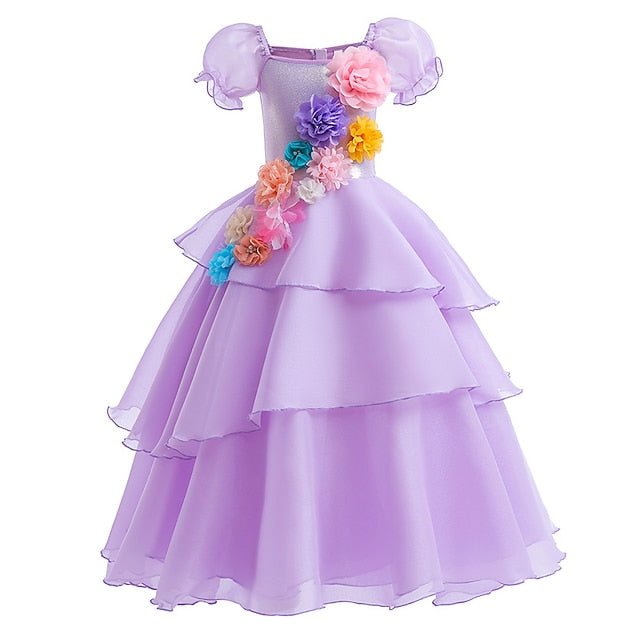 Flower Fairytale Isabela Princess Dress Madrigal Encanto Girl