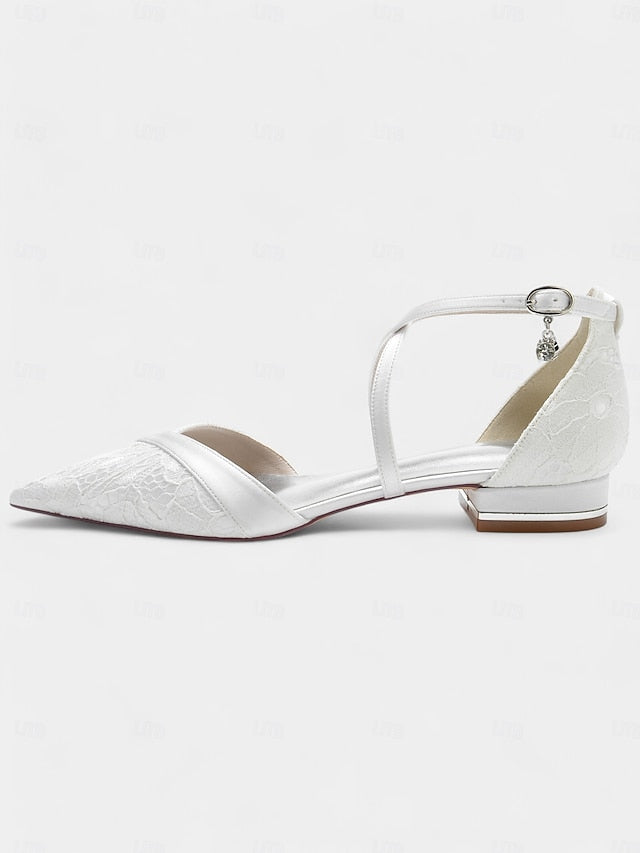 Satin Navy Shoes Overlay with for Low Lace Heel Blue Cross-Strap