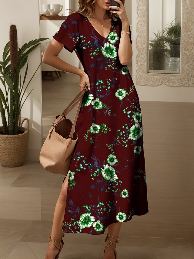 Women's Maxi Dress Knit Dress Casual Dress Sundress A Line