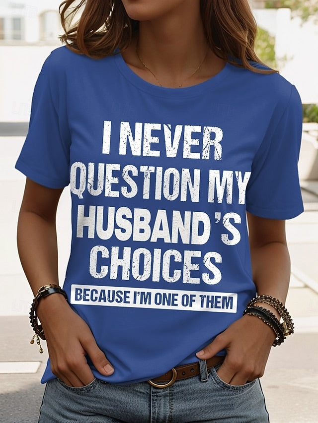 Women's T Shirt Print Graphic Letter Classic Casual Trendy