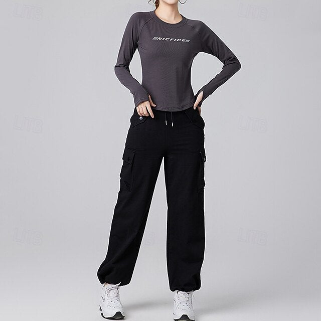 Women's Running T-Shirt Gym Shirt Sports Top Long Sleeve