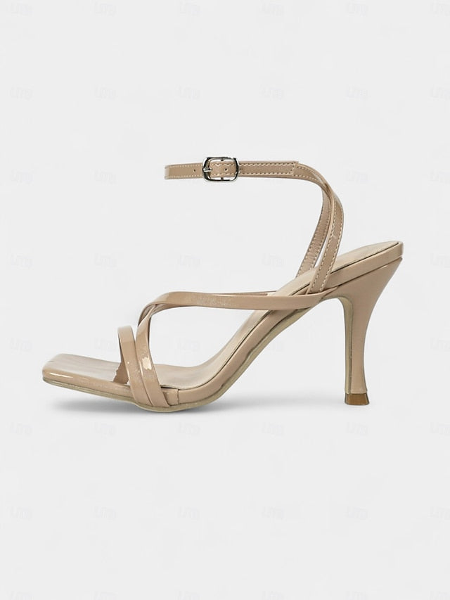 Ankle Strappy Elegant Strap Heels - Women's Nude with