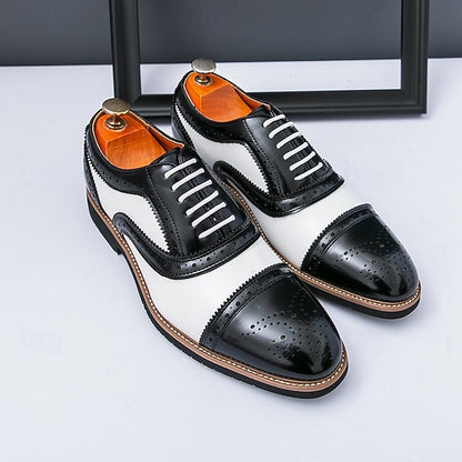 and Shoes Brogue Classic White with Brown Oxford Men's