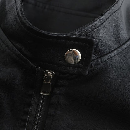 Comfortable Leather Zipper Pocket Jacket Faux Women's