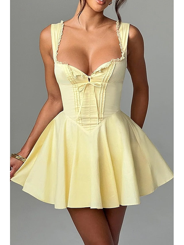 Women's Mini Dress White Dress Graduation Dress Slip Dress
