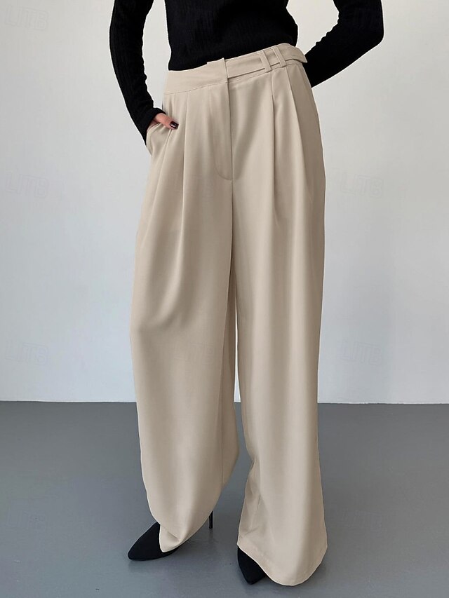 Women's Wide Leg Dress Pants Chinos Vacation Streetwear