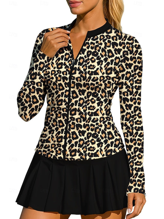 Women's Animal Leopard Tops Shirt Sport Shirt Golf Polo