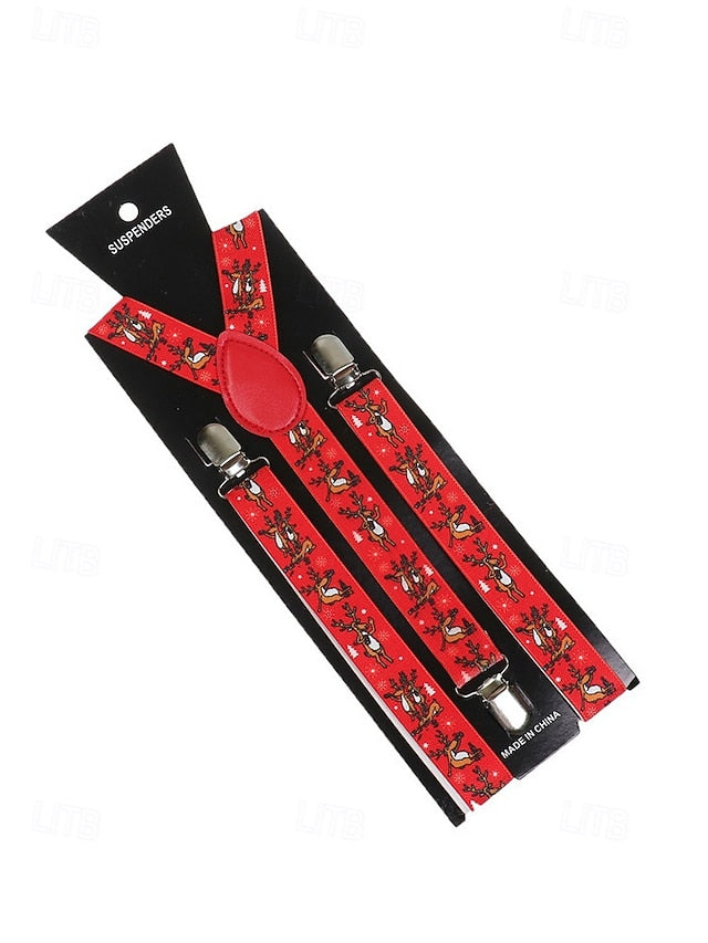 with Men's Christmas Suspenders Snowman