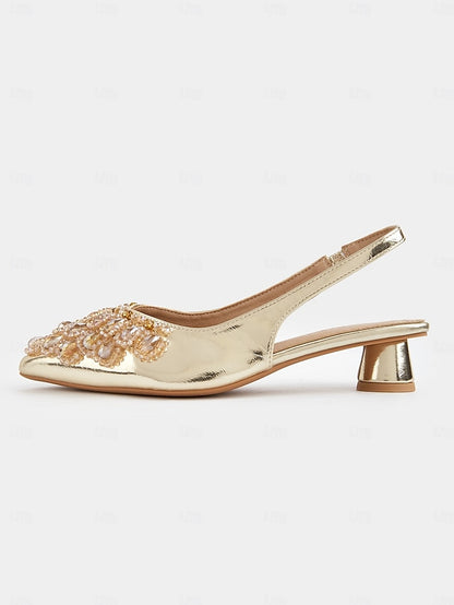 Slingback Ivory Beaded Detail Shoes with Women Wedding for -